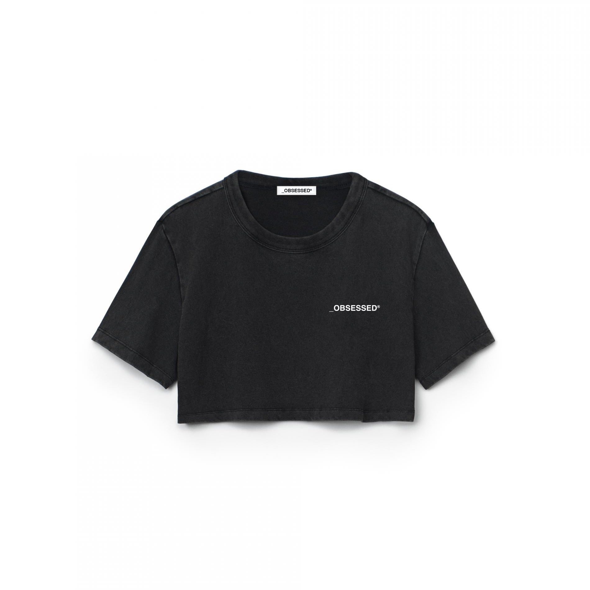 Obsessed Womens Cropped Logo T-Shirt (Black)