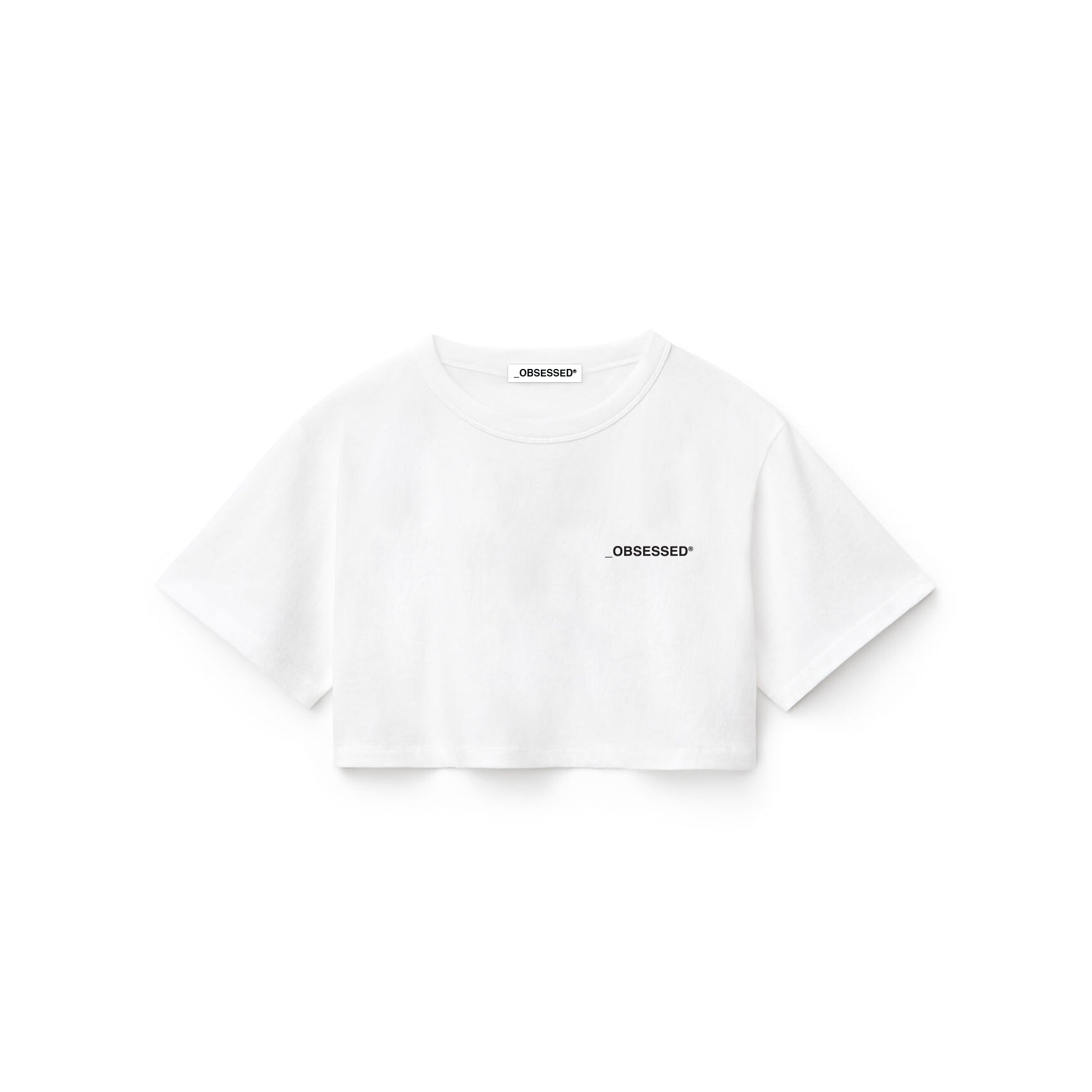Obsessed Womens Cropped Logo T-shirt (White)